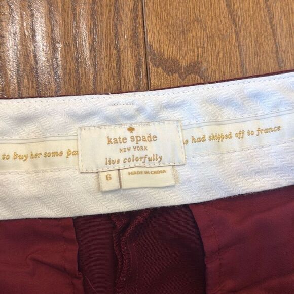 Kate Spade Dennis burgundy straight leg pant size 6 - Picture 3 of 11